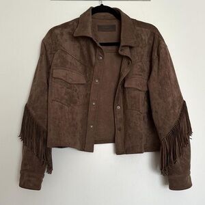 Blank NYC Suede Fringe Jacket